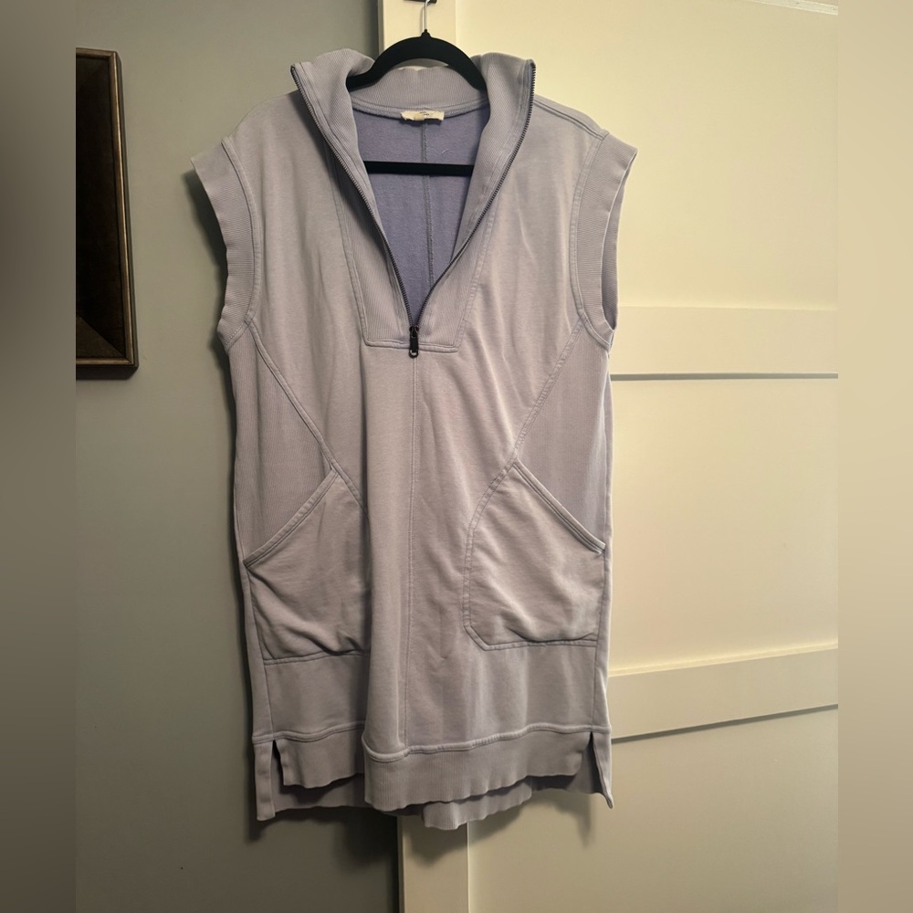 Sleeveless Periwinkle Women's Sweatshirt Mini Dress